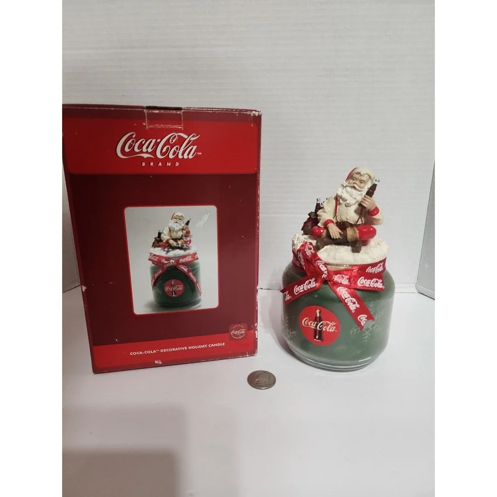 Coca Cola Santa Holiday Christmas Jar Candle New
